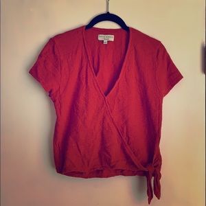 Texture & Thread burnt orange wrap blouse